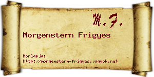 Morgenstern Frigyes névjegykártya